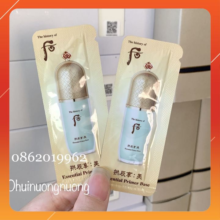 Combo 10 Gói Kem Lót Whoo Mi Essential Primer Base Che Khuyết Điểm.