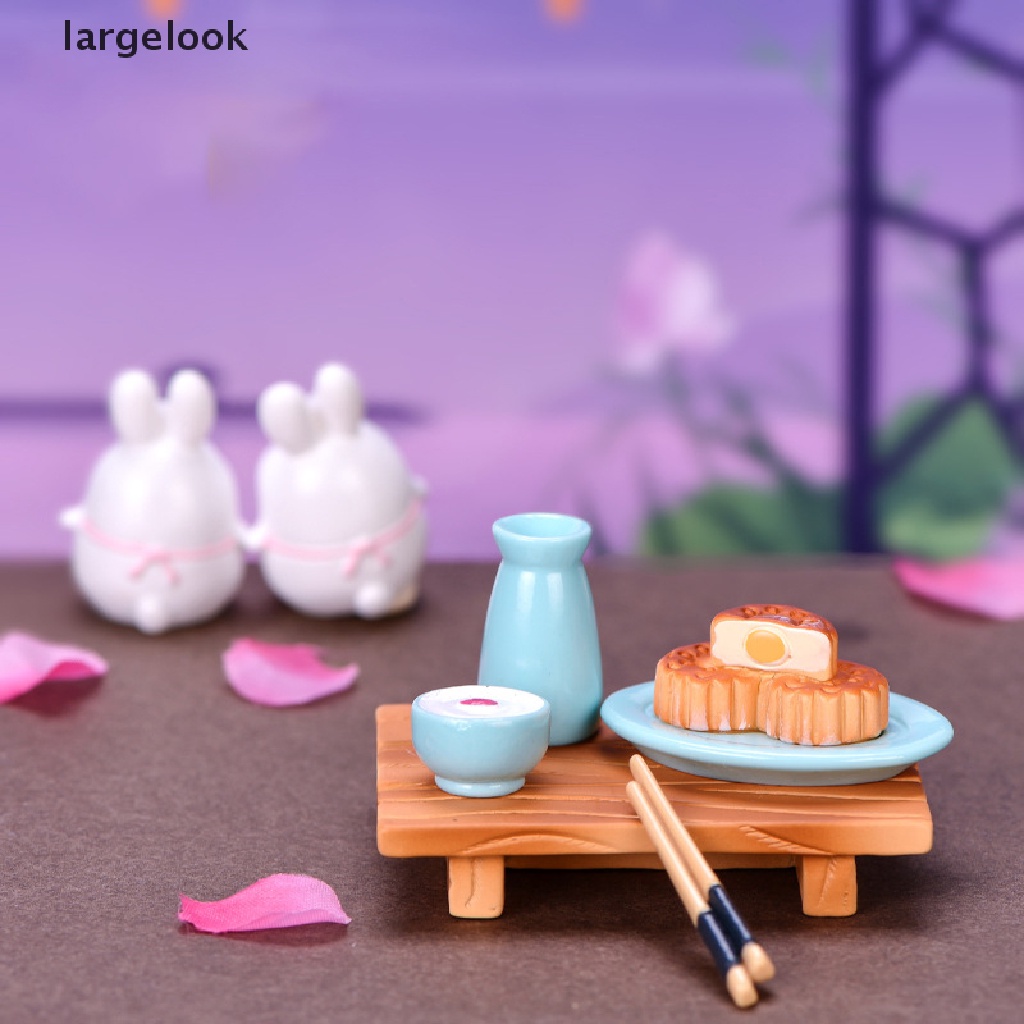 Mô hình tượng thỏ xinh trang trí vườn phong cách mùa thu