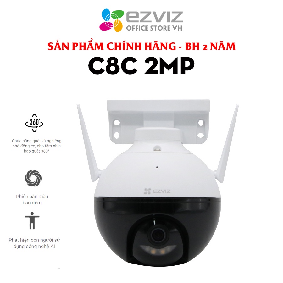 [MUA 2 TẶNG 1 QUÀ EZVIZ] Camera Wifi EZVIZ C8C xoay thông minh HD 1080P , ngoài trời h265, trí tuệ nhân tạo AI