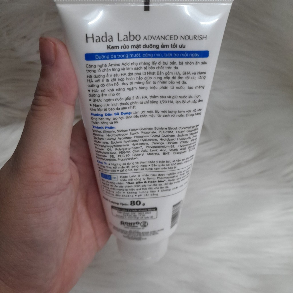 Kem rửa mặt dưỡng ẩm tối ưu Hada Labo Advanced Nourish Cleanser 80g | BigBuy360 - bigbuy360.vn