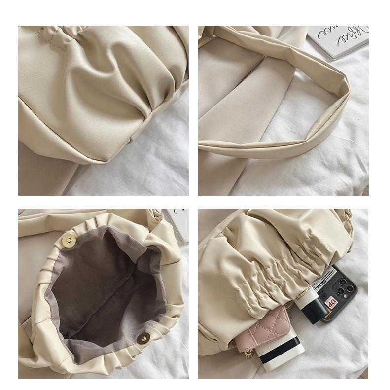 IELGY Túi xách đeo vai màu trơn đơn giản xinh xắn cho nữ