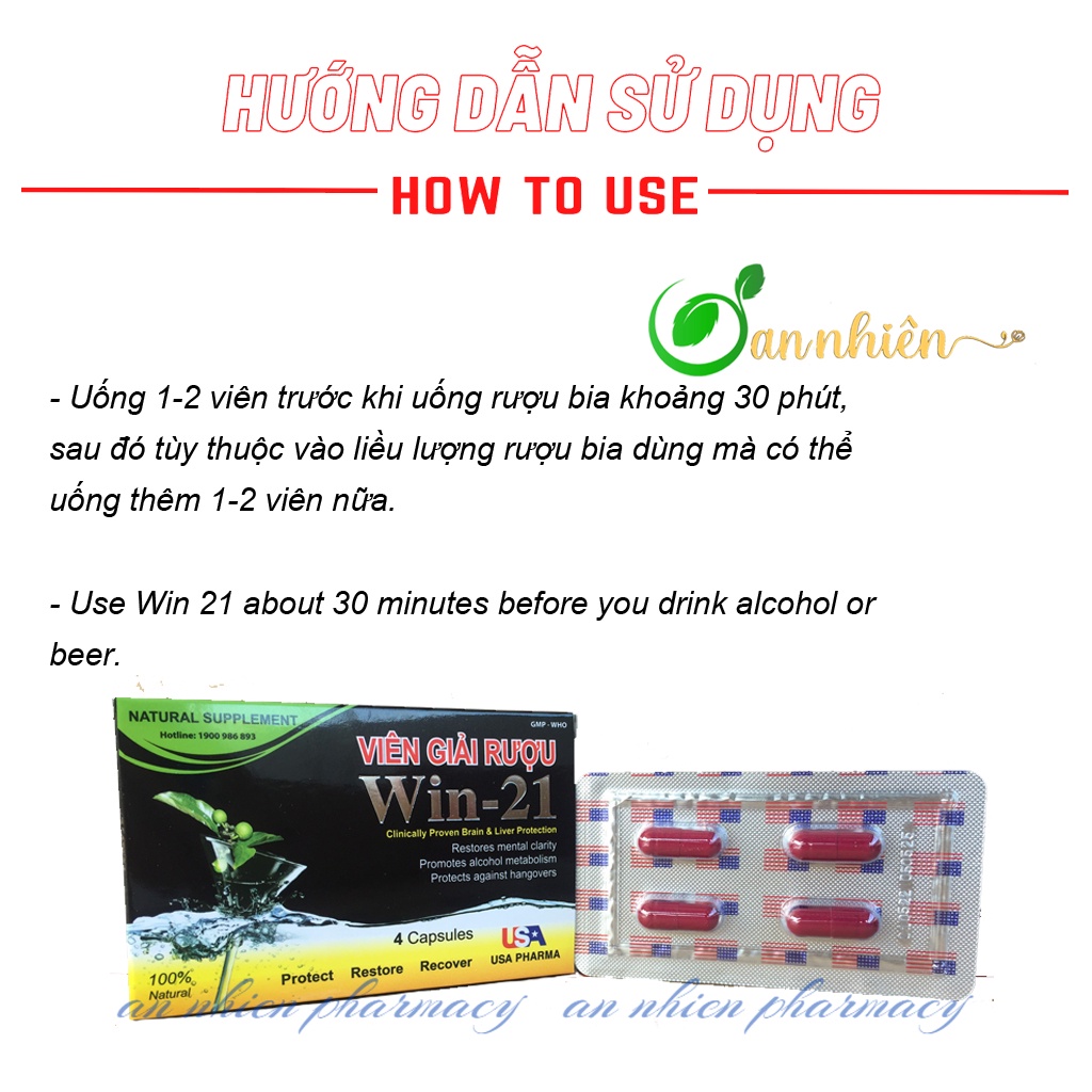 Viên giải rượu Win-21-giải độc gan chống lại tác hại rượu bia nhanh chóng