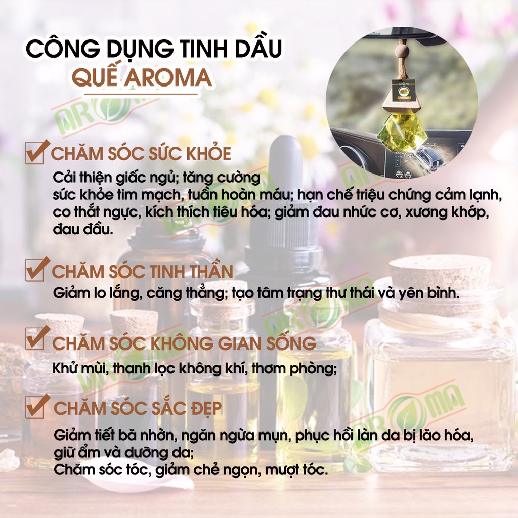 Tinh dầu Quế AROMA Cinnamon, tinh dầu thơm phòng khử mùi dưỡng da ngăn mụn, nguyên chất thiên nhiên