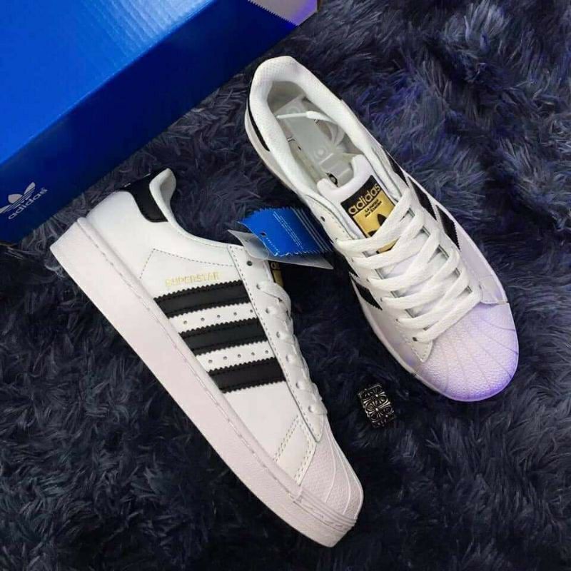 Giày Thể Thao adidas Superstar Trắng Sọc Đen Cao Cấp nam nữ full sz 36-43