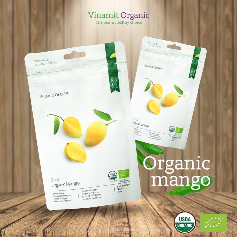 XOÀI HỮU CƠ SẤY DẺO VINAMIT (100g) - Organic Dried Mango