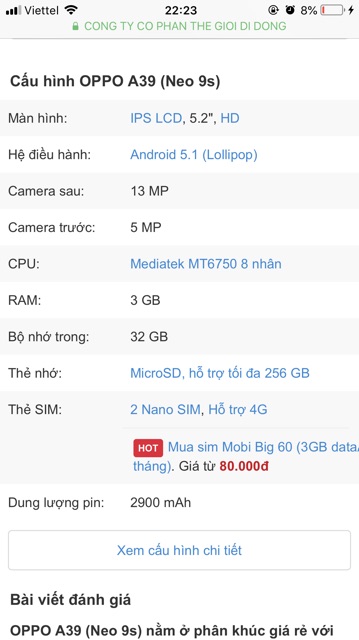 Điện Thoại Oppo Neo 9s. Hàng chính hãng, Máy cũ đẹp 90% | BigBuy360 - bigbuy360.vn