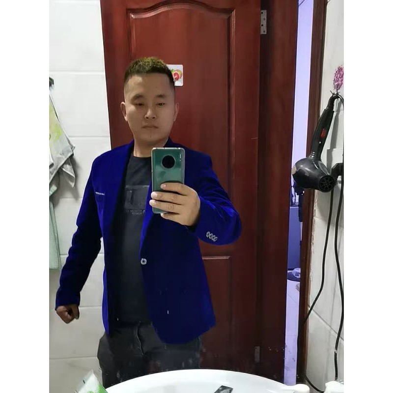 Áo khoác vest nam nhung thời trang