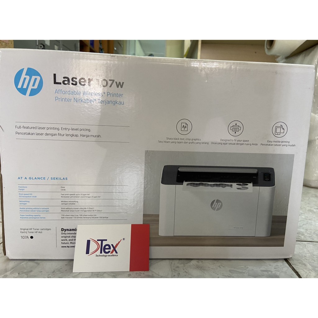 Máy in HP Laser 107w 4ZB78A, có sẳn hộp mực hp 107a theo máy - in qua Wifi -  Hàng chính hãng