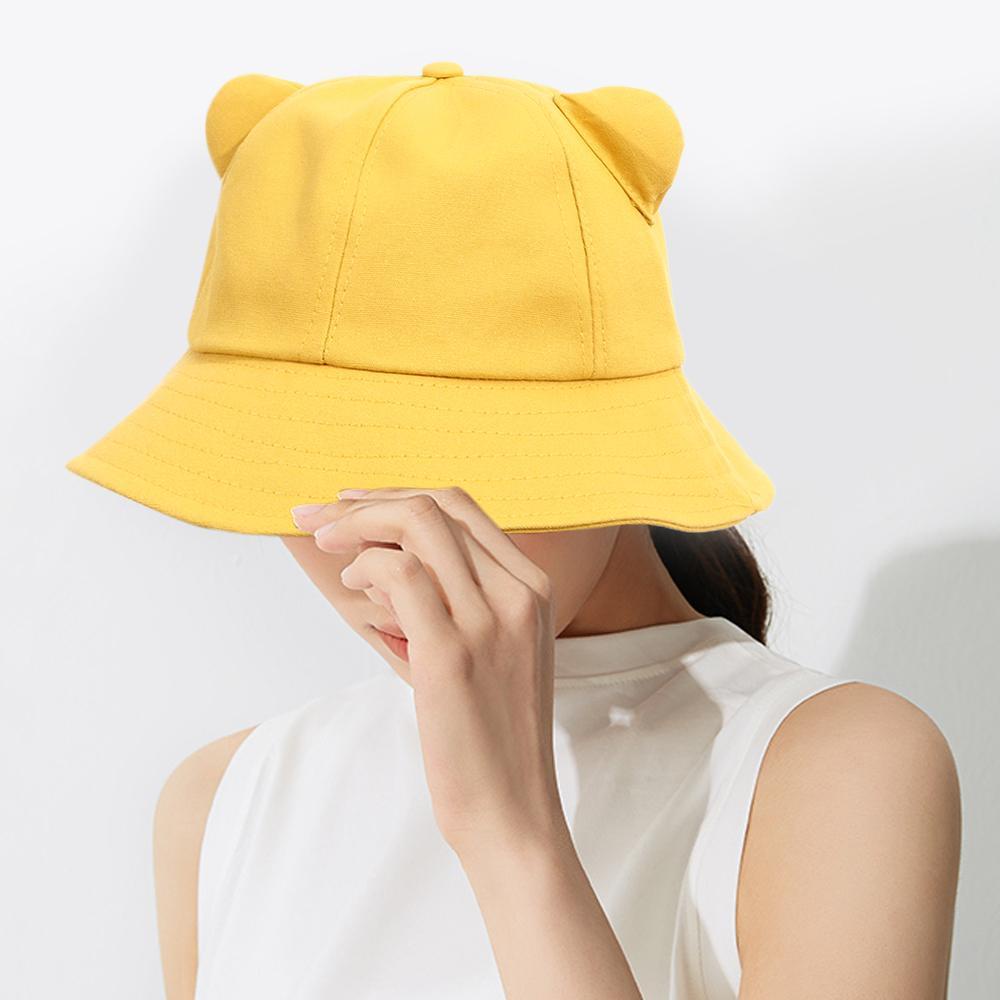 Nón Tai Mèo Chất Liệu Cotton Thoáng Khí Màu Sắc Đơn Giản Cho Nữ