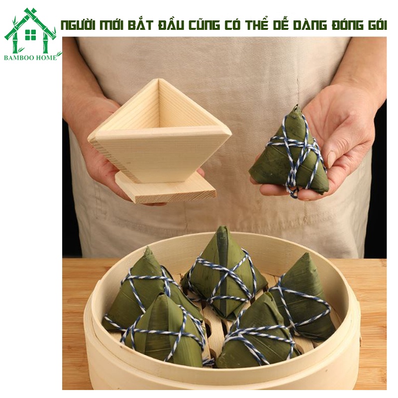 Khuôn làm bánh BAMBOO HOME, khuôn gỗ làm bánh hình tam giác thủ công nhanh chóng tiện lợi