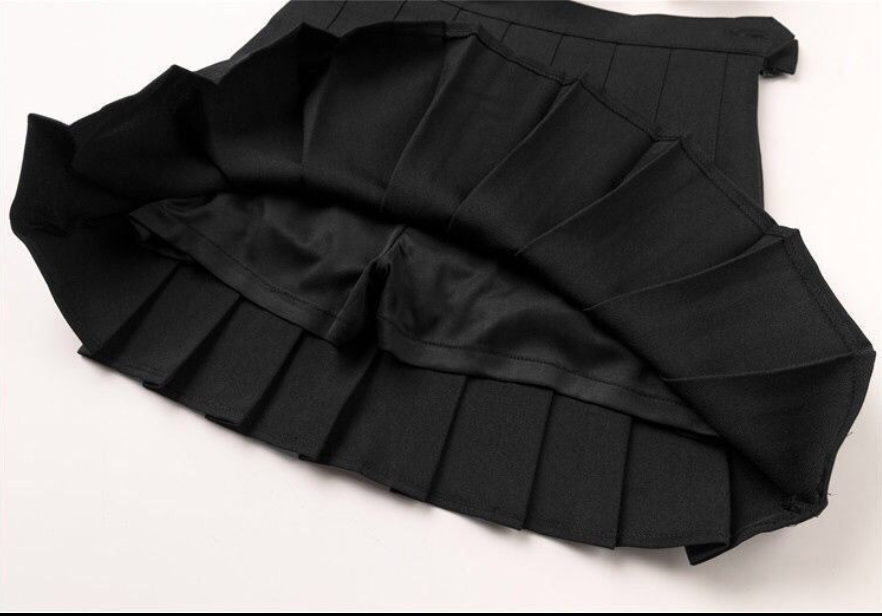 Áo sơ mi/chân váy xếp ly/cà vạt chất liệu cotton thời trang trẻ trung dành cho nữ