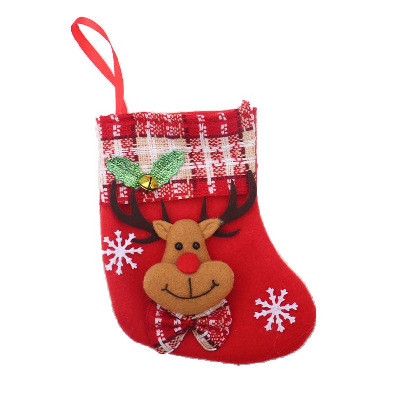 Vớ đựng kẹo dùng trang trí cây thông giáng sinh và năm mới tùy chọn họa tiết