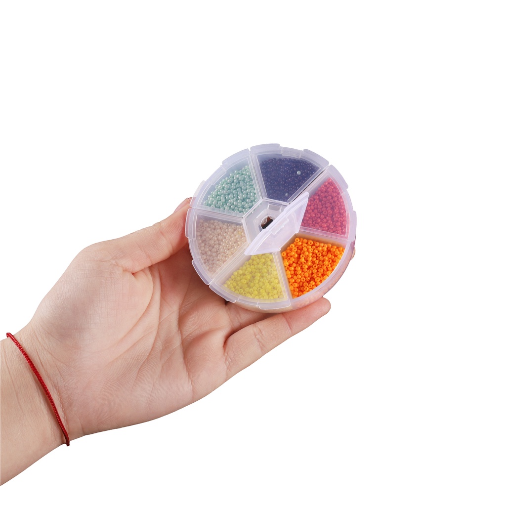Hạt thủy tinh màu / Hạt lớn / Hạt cát cho vòng đeo tay phụ kiện DIY （1800 chiếc / gói）