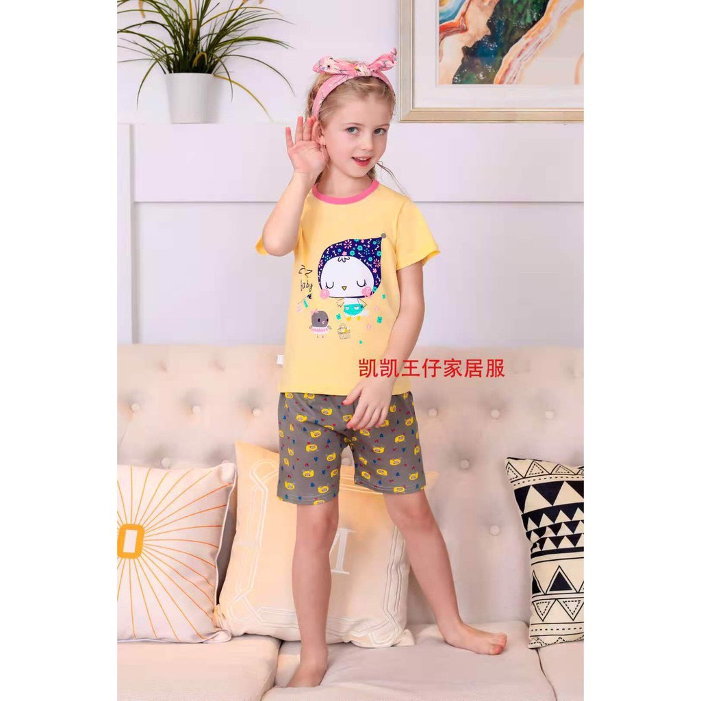 Đồ bộ Quảng Châu xuất Hàn cho bé - Bộ cotton xuất hàn  QiQi,Kaikai cho bé gái 4-6 tuổi