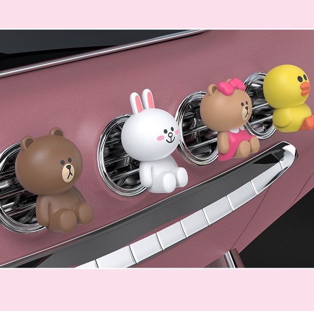 Phụ kiện khuếch tán nước hoa trên xe hơi hình gấu nâu hoạt hình sáng tạo