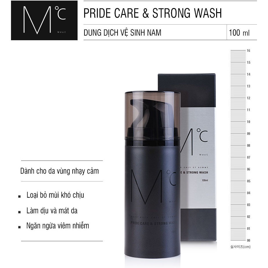 Dung dịch vệ sinh nam MdoC Pride Care & Strong Wash 100ml khử mùi kháng khuẩn sạch sâu X6-MD02 | BigBuy360 - bigbuy360.vn