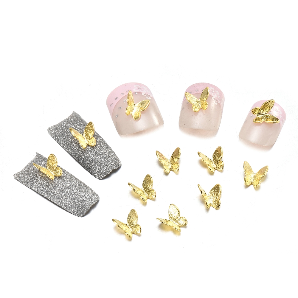 [Hàng mới về] Set 10 phụ kiện bươm bướm đính móng tay trang trí nghệ thuật xinh xắn