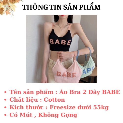 Áo Bra Nữ 2 Dây Mảnh Khoét Lưng - Bra Thun Cotton BABE - Áo Ngực Mút Mỏng AMYBRA B2890