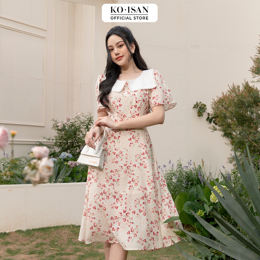 [Mã BMBAU50 giảm đến 50K đơn 99K] Váy hoa nhí tiểu thư vintage thiết kế tay nhún công chúa KOISAN 22056687 | BigBuy360 - bigbuy360.vn