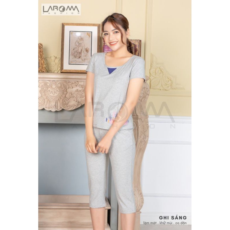 Bộ ở nhà NỮ Laroma chất liệu cotton cao cấp khử mùi