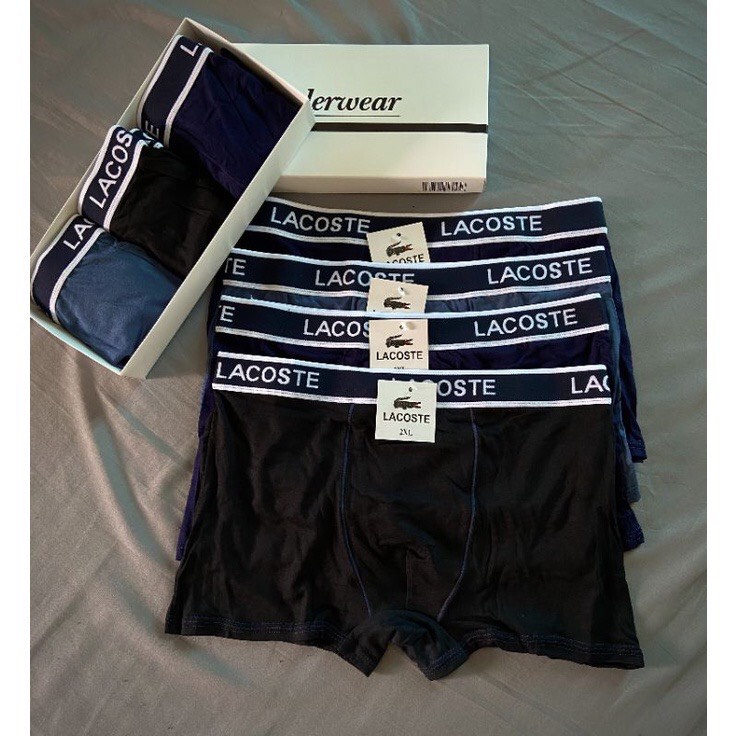 Hộp 5 quần lót nam đùi cá sấu cạp đen, Quần sịp đùi nam boxer LALYLA chất cotton thấm hút vượt trội co giãn 4 chiều