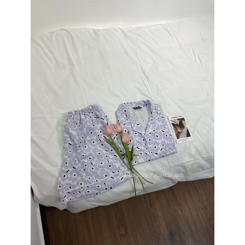 LILAC FLORA PYJAMA - Đồ ngủ nữ mặc ở nhà form rộng Hàn Quốc họa tiết hoa Joan.studio