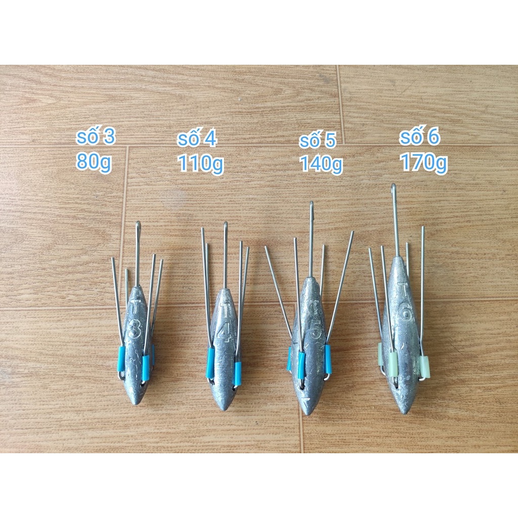 1 cục chì Neo hỏa tiễn câu biển tùy chọn 80g 110g 140g 170g