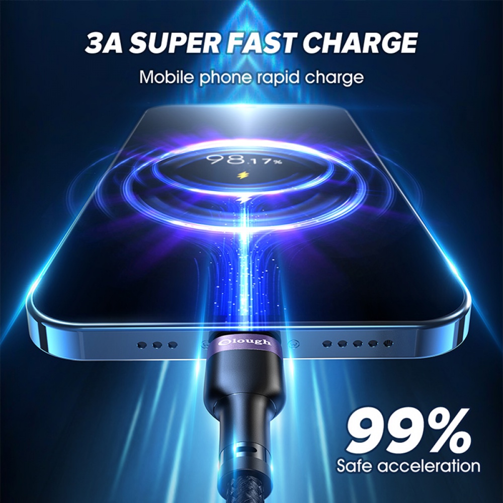 Dây cáp sạc nhanh USB Type C 3A cho điện thoại Xiaomi Samsung