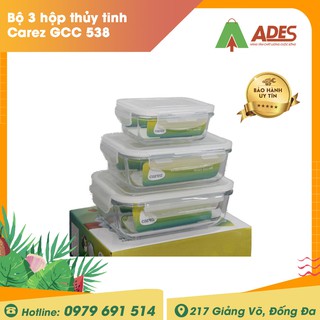Bộ 3 hộp thủy tinh chịu nhiệt Carez GCC 538 | Chính hãng, Giá rẻ