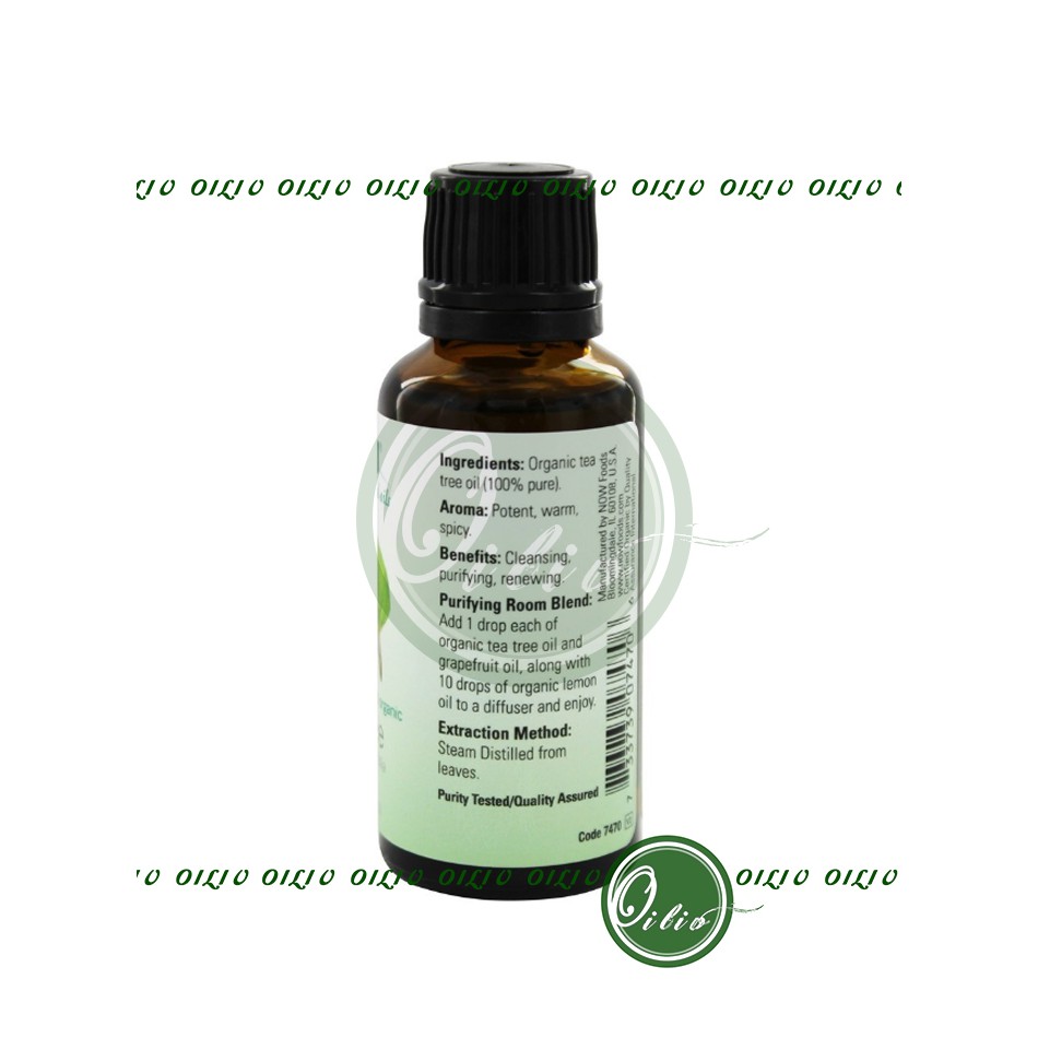 Tinh dầu tràm chà hữu cơ Now organic pure Tea tree oil