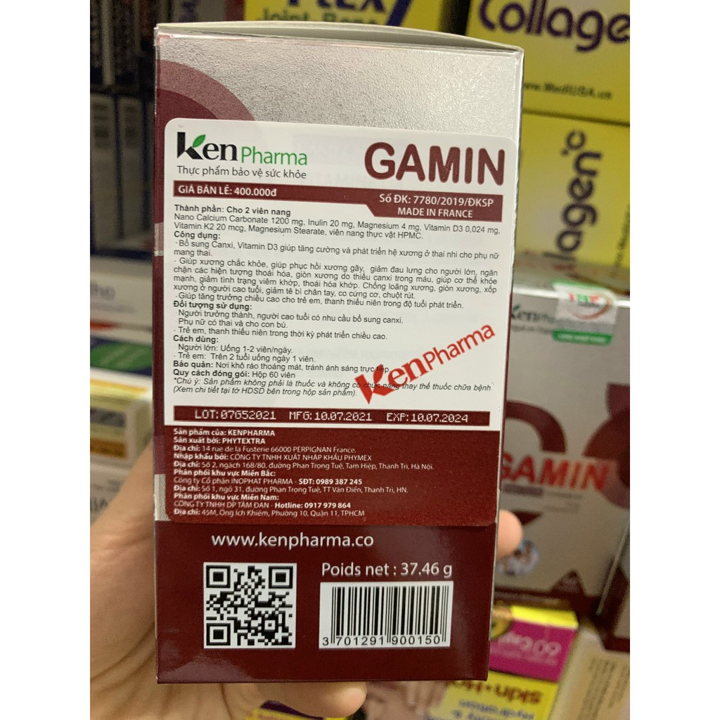 Gamin Nano Calcium bổ sung canxi hộp 60 viên