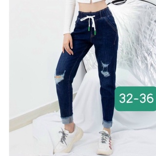🌼Quần form 9 tấc rách lưng thun Bigsize