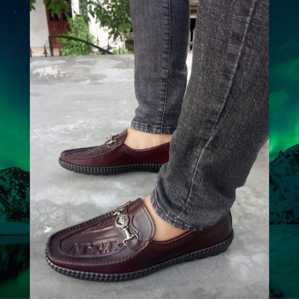 Giày lười nam,giày da nam mã K221 hàng thủ công tinh xảo cao cấp việt nam,chất liệu da bò với 3 màu đen,nâu mận,vàng bò.