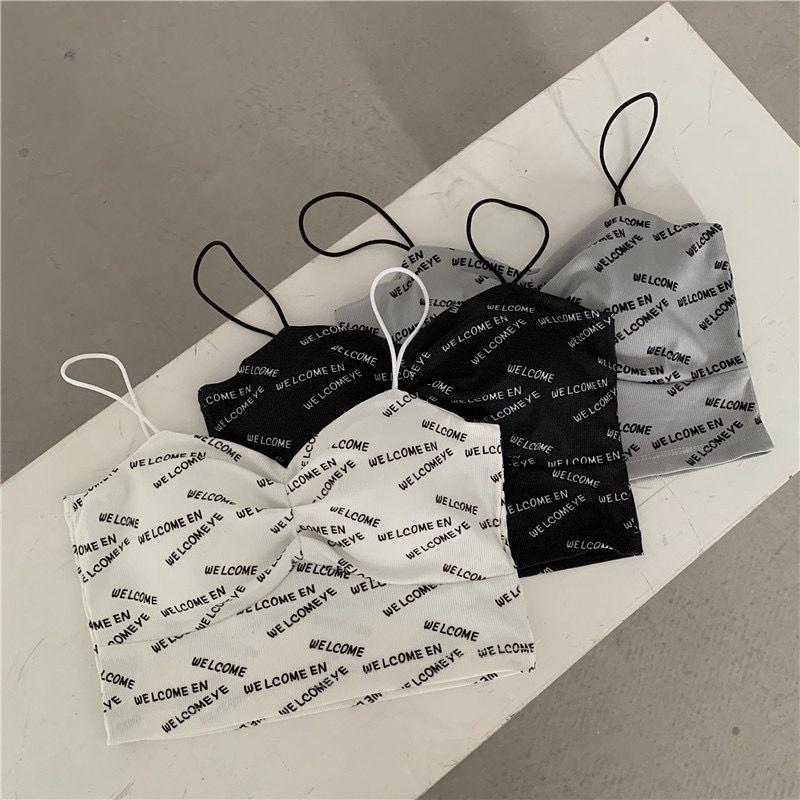 Áo Hai Dây Thể Thao In Chữ Thời Trang Mùa Hè Cho Nữ