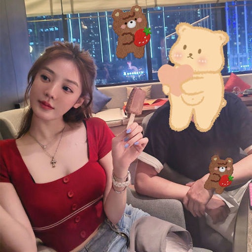 Áo thun COZOKC dệt kim tay ngắn cổ vuông dáng ôm quyến rũ trẻ trung cho nữ