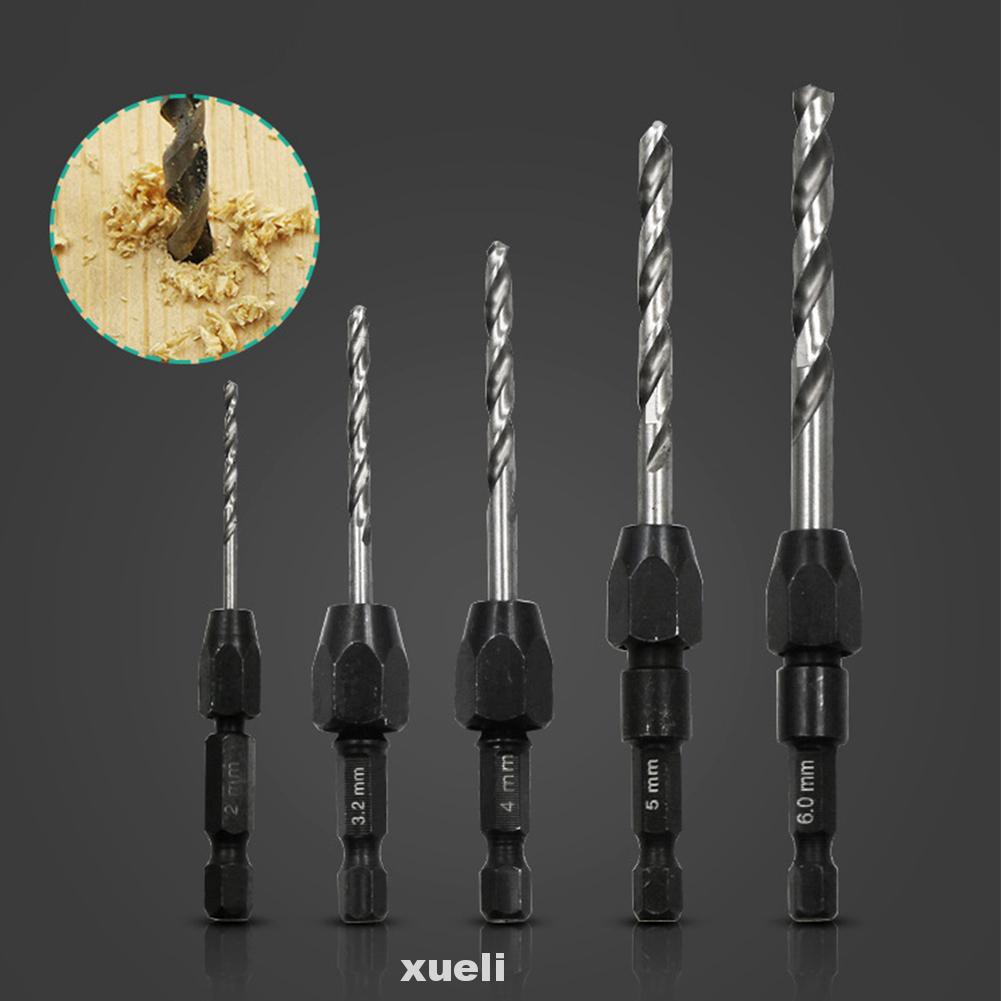 Countersink Easy Apply Hex Shank Non-Slip Quick Change Tight Clamping Woodworking Drill Bit Set