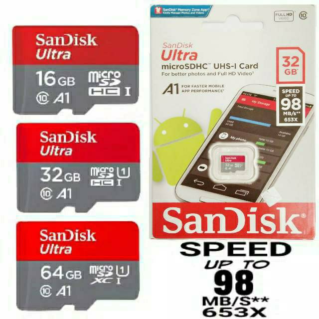 Thẻ Nhớ Sandisk Ultra Class 10 128gb 64gb 32gb 16gb Micro Sd