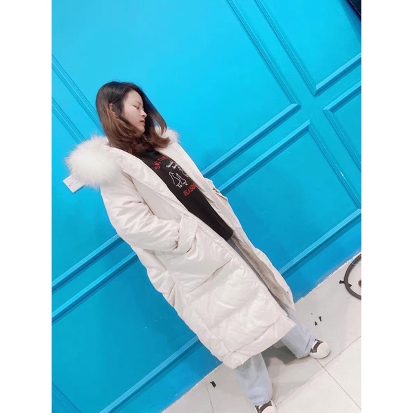 Áo Phao Cổ Lông Dáng Dài Hàng QCCC