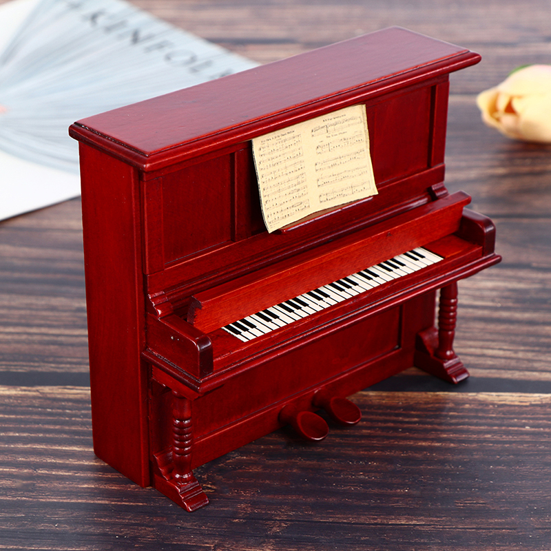 [ProsperityUs] 1/12 Scale Dollhouse Miniature Mini Wooden Piano Dolls Living Room Accessories