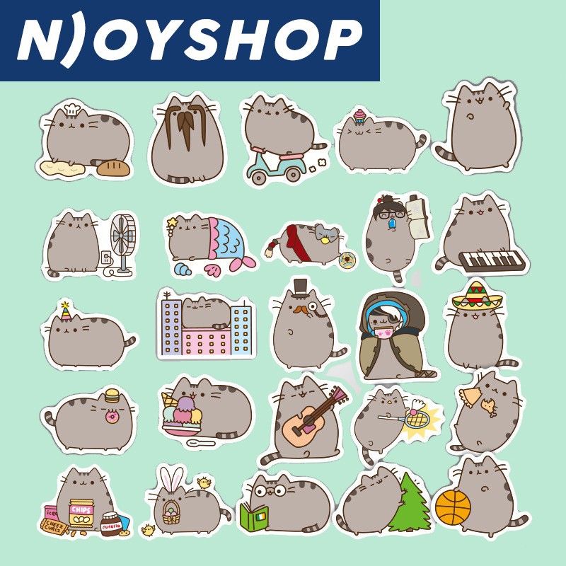 SET 100 STICKER MÈO PUSHEEN CAT ICON MESSENGER FACEBOOK CHỐNG NƯỚC DÁN NÓN BẢO HIỂM, LAPTOP, VALI, TỦ, BÀN HỌC, XE MÁY