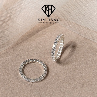 Nhẫn bạc nữ teen full đá sang trọng quý phái xi bạch kim