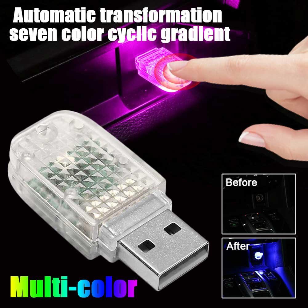 Đèn LED USB Mini Nhiều Màu Sắc Điều Khiển Bằng Giọng Nói Trang Trí Xe Hơi