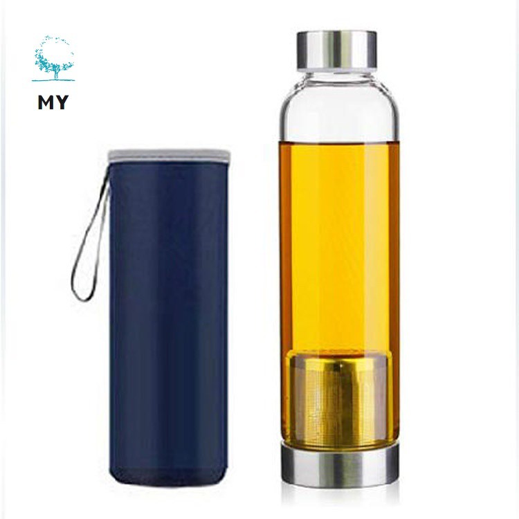 Bình uống nước có bộ lọc trà bằng thủy tinh tiện lợi