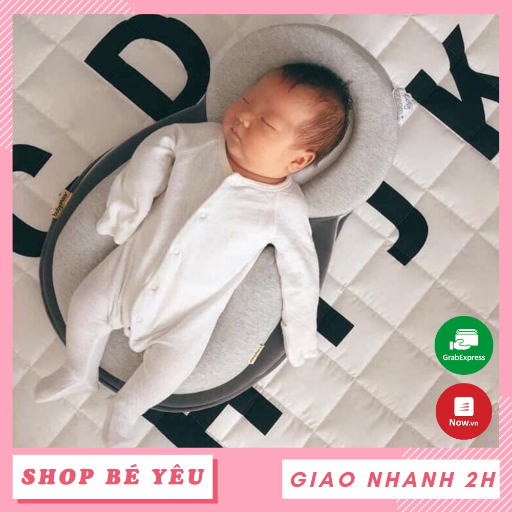 Đệm ngủ cho bé 🌸 𝑭𝒓𝒆𝒆𝒔𝒉𝒊𝒑 🌸 Bộ gối chống méo đầu đúng tư thế cho bé JJovce - XÁM