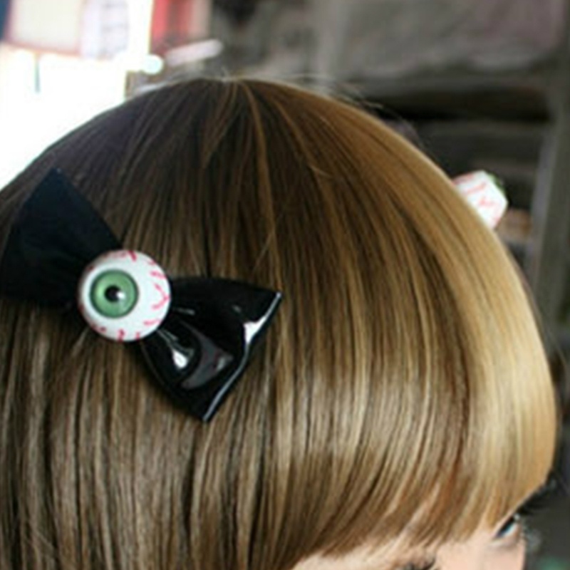 Xiangbao Kẹp Tóc Da Pu Hình Đôi Mắt Điên Cuồng Trang Trí Tiệc Halloween