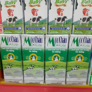 sữa tươi tiệt trùng có đường mộc châu 180ml ( lẻ hộp ) lốc 4 hộp
