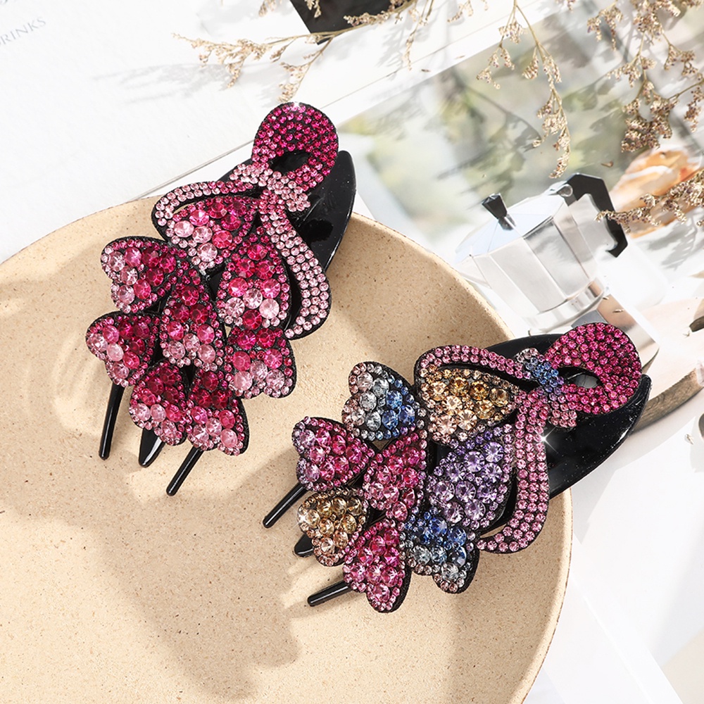 Kẹp tóc HAIMEIKANG hình trái tim đánh kim cương nhân tạo vintage thanh lịch cho nữ