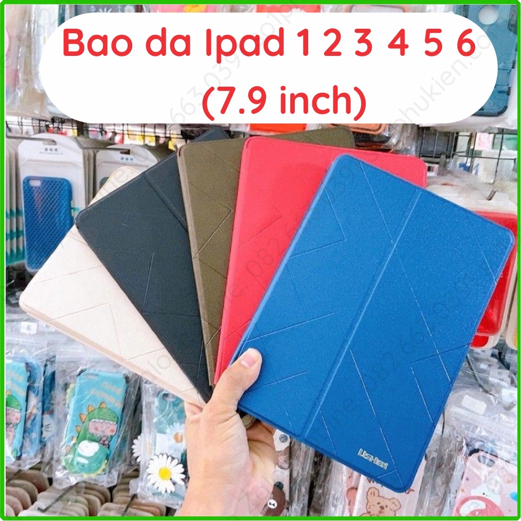 Bao da i Pad 1 2 3 4 5 6 (gen 1 2 3 4 5 6th) (ipad 9.7 inch) da xịn, ngăn đựng thẻ, chống xem phim tiện lợi