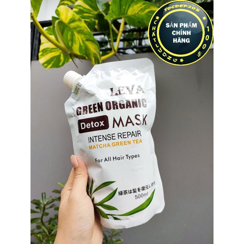 Hấp phục hồi tóc Trà Xanh Leva Green Organic 500ml