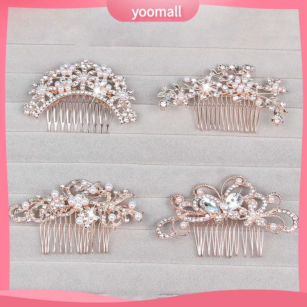 Yomall♡ Lược Cài Tóc Đính Ngọc Trai Giả Thiết Kế Đơn Giản Thời Trang
